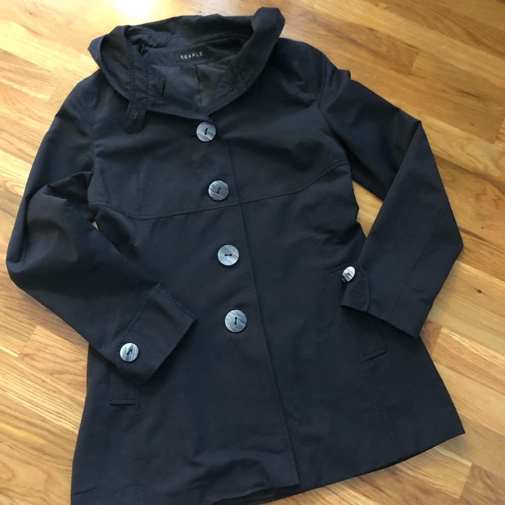 SEARLE Vintage 80’s Walking Jacket Hooded Button Down Jacket